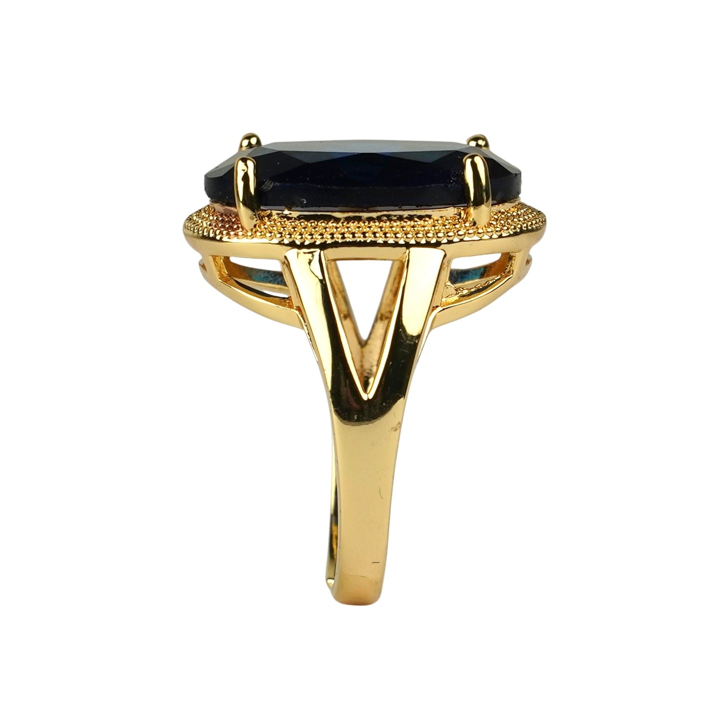 CC02057 Ring 18K Yellow Gold Plated Copper Crystal