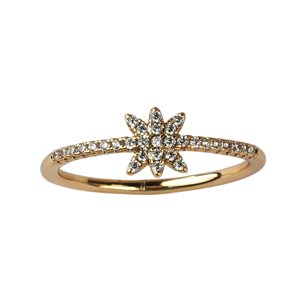 CC02118 Ring 18K Gold Plated Copper Crystal