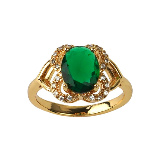 CC02192 Ring 18K yellow gold plated Copper cubic zirconia