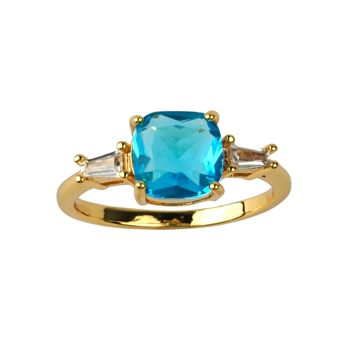 CC02209 Ring 18K yellow gold plated Copper cubic zirconia