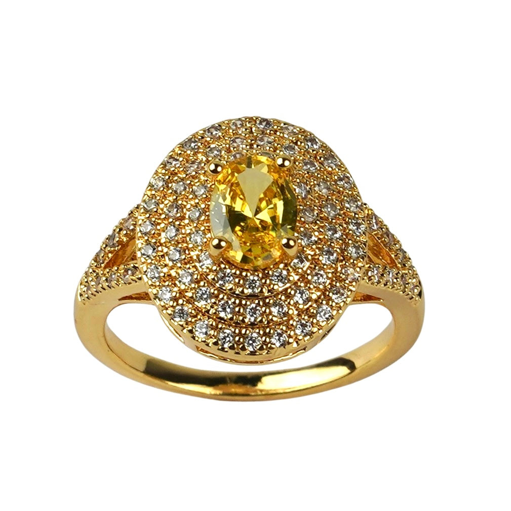 CC02211 Ring 18K yellow gold plated Copper cubic zirconia