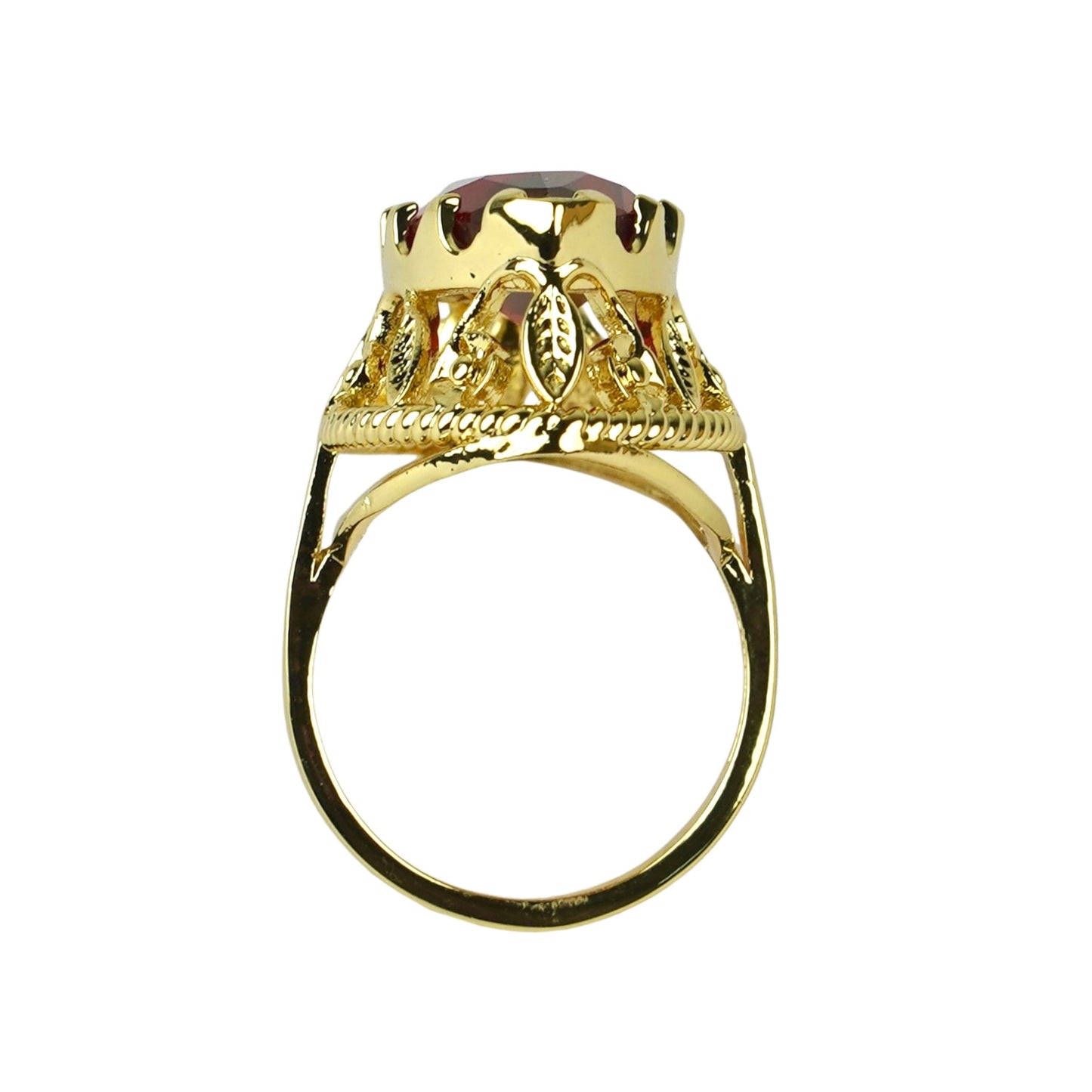 CC02253 Ring 18K Yellow Gold Plated Copper Crystal