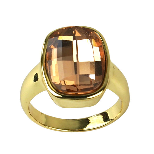 CC02278 Ring 18K Yellow Gold Plated Copper Crystal