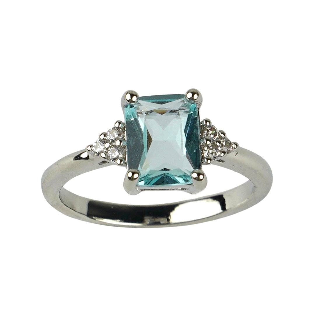 CC02305 Ring 18K white gold plated cubic zirconia