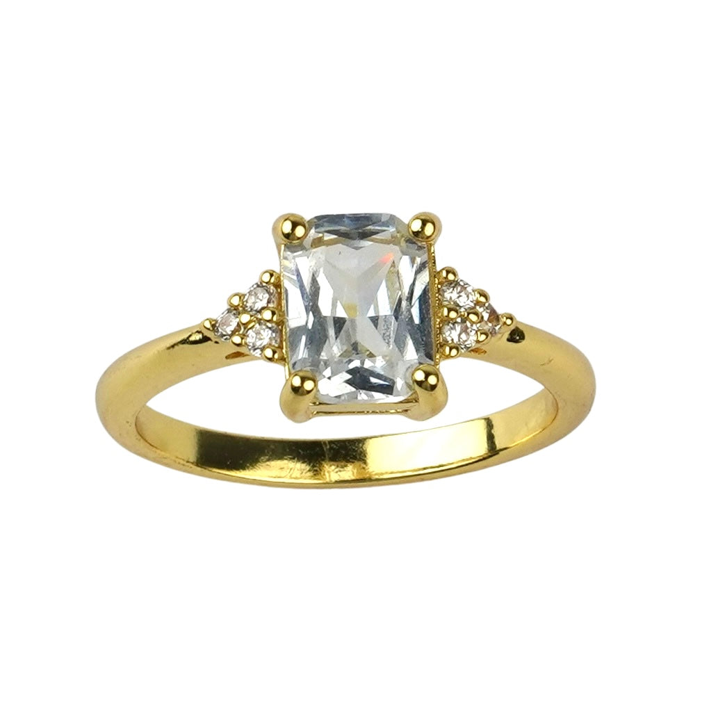 CC02307 Ring 18K yellow gold plated Copper cubic zirconia