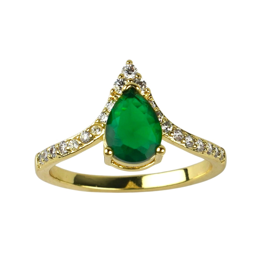 CC02308 Ring 18K sariq oltin bilan qoplangan Mis kubik tsirkon