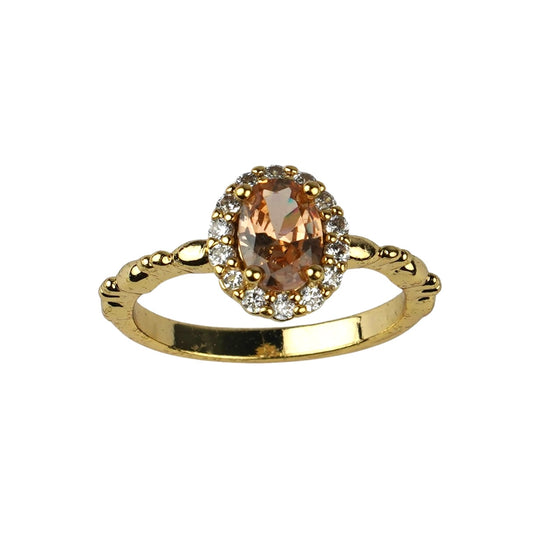 CC02311 Ring 18K yellow gold plated Copper cubic zirconia