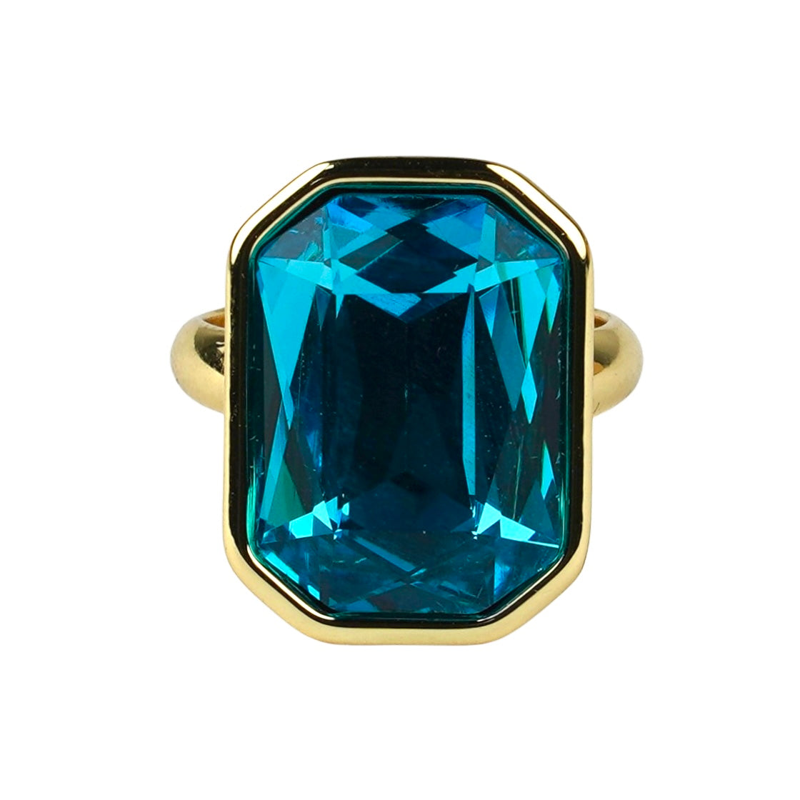 CC02336 Ring 18K Yellow Gold Plated Alloy Crystal