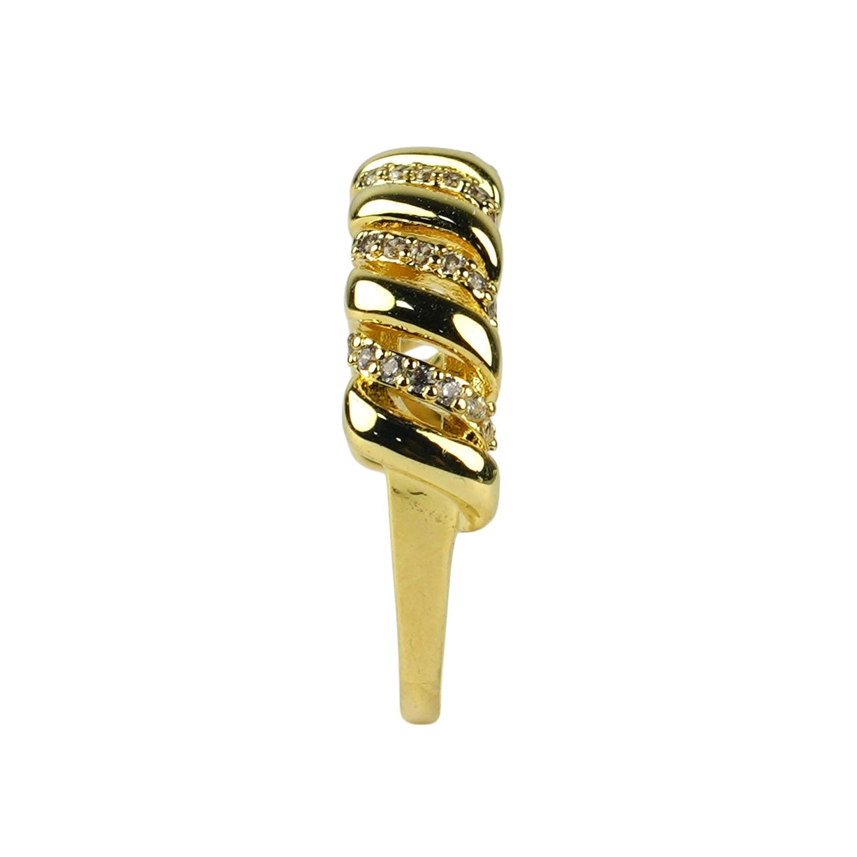 CC02354 Ring 18K yellow gold plated Copper cubic zirconia