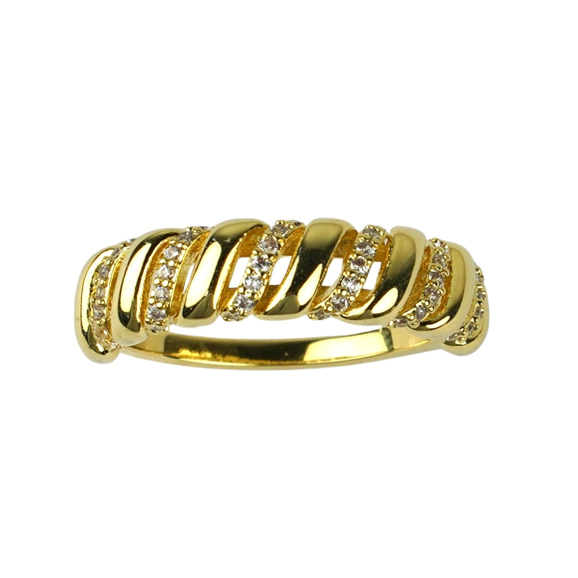CC02354 Ring 18K yellow gold plated Copper cubic zirconia