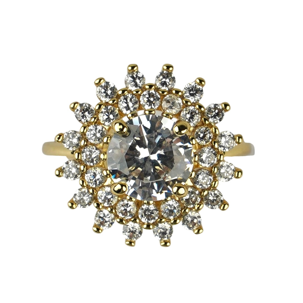 CC02363 Ring 18K yellow gold plated Copper cubic zirconia