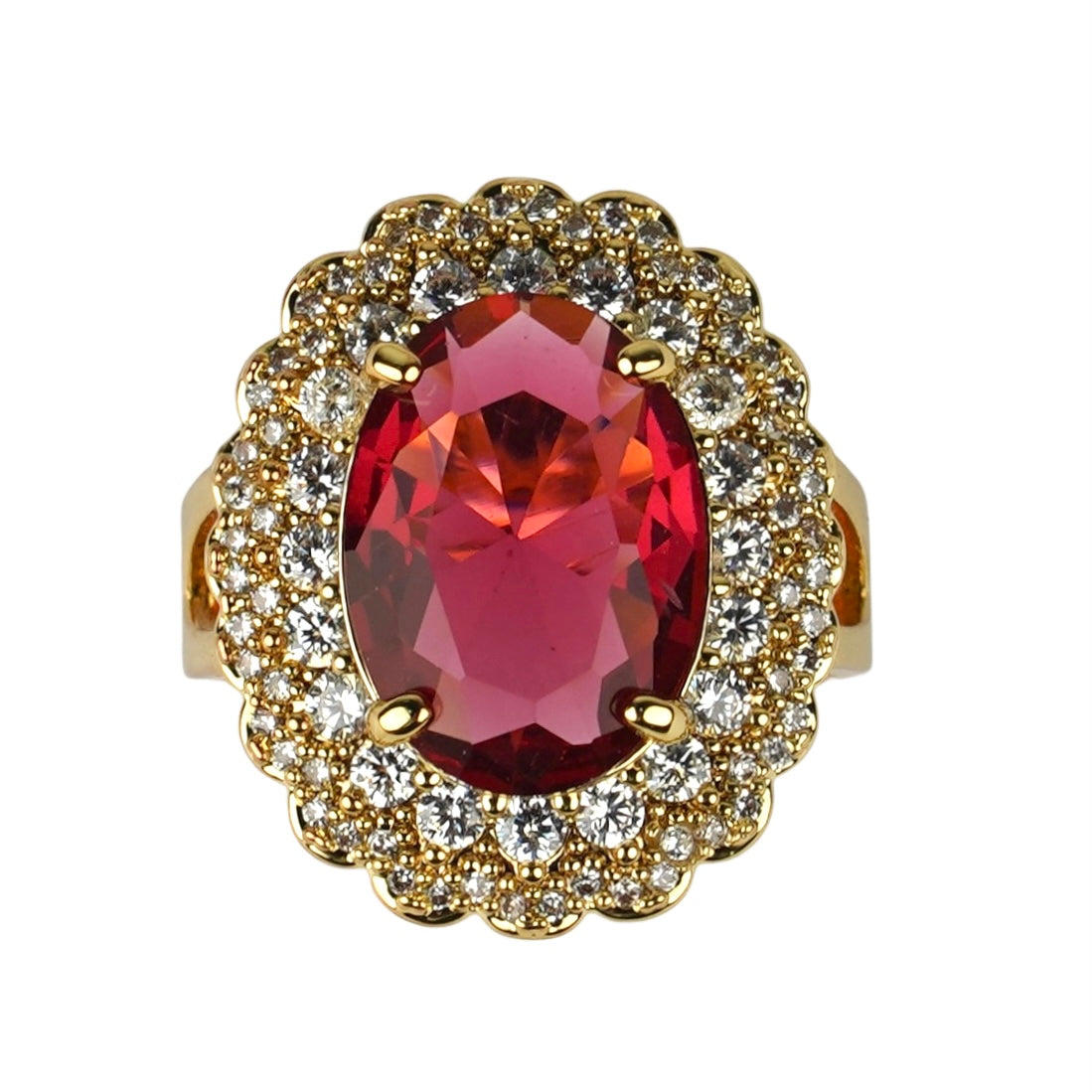 CC02364 Ring 18K yellow gold plated Copper cubic zirconia