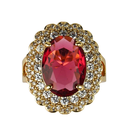 CC02364 Ring 18K yellow gold plated Copper cubic zirconia