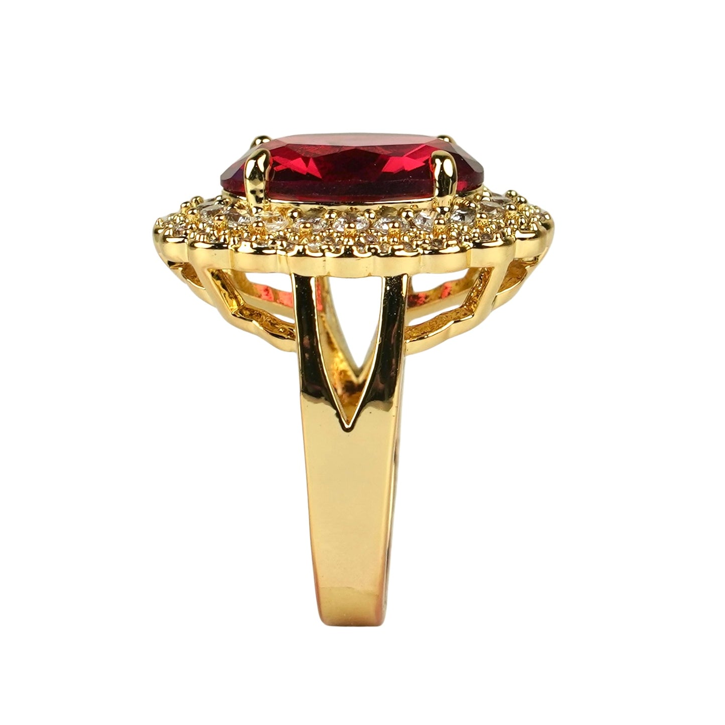 CC02364 Ring 18K yellow gold plated Copper cubic zirconia