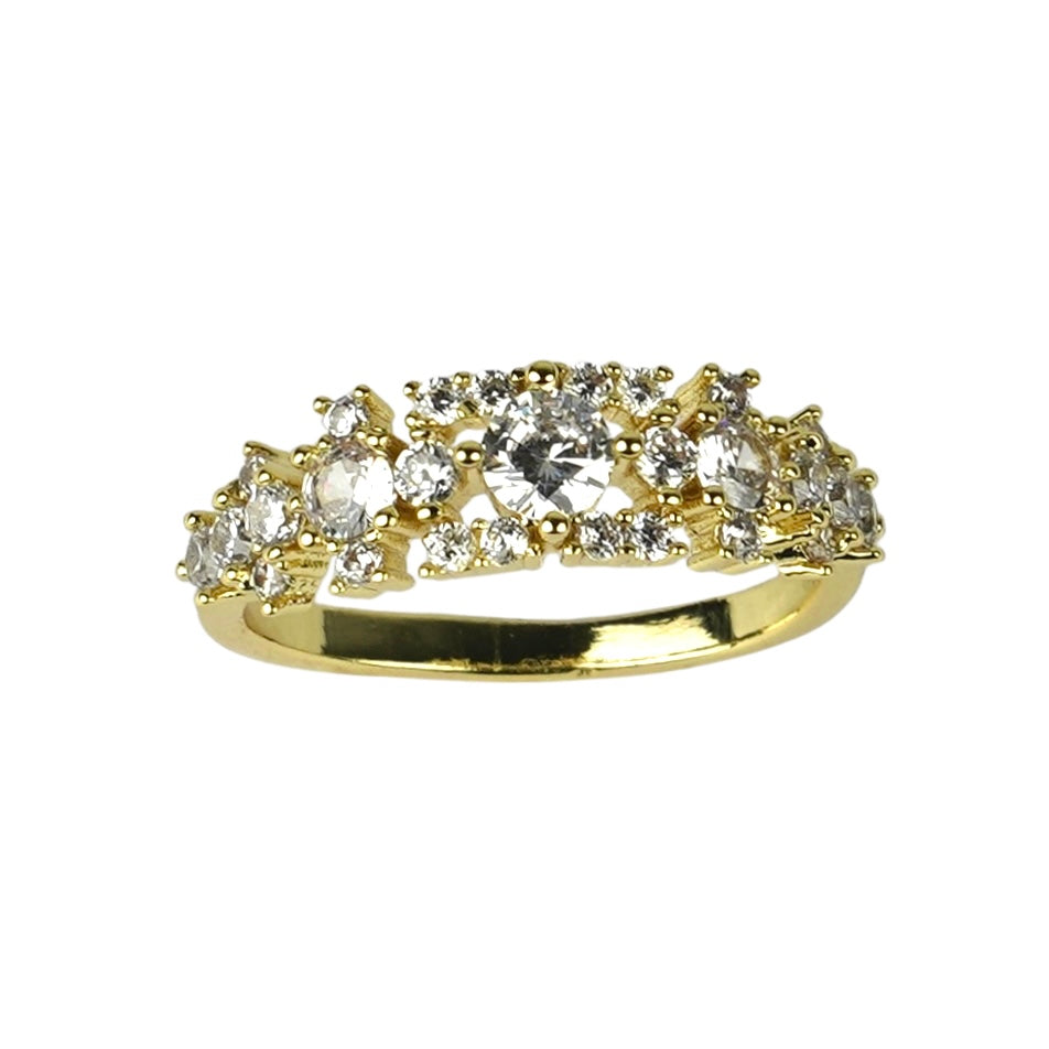 CC02367 Ring 18K yellow gold plated Copper cubic zirconia