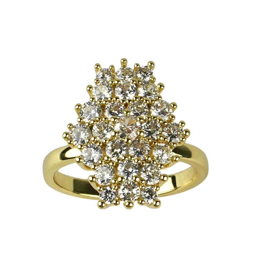 CC02370 Ring 18K yellow gold plated Copper cubic zirconia