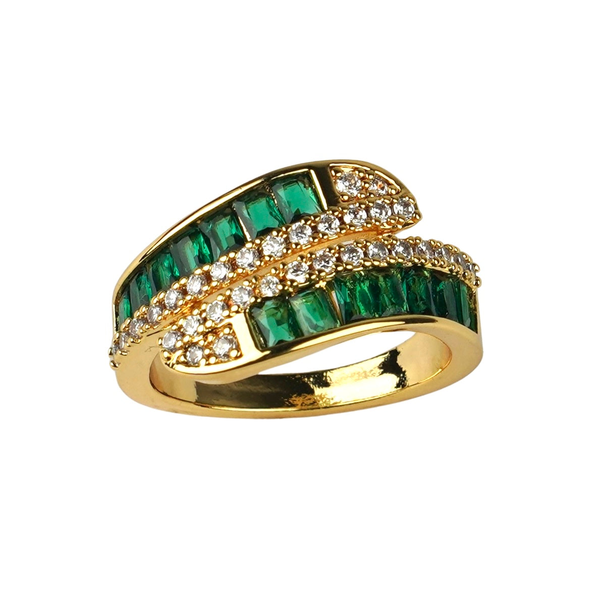 CC02389 Ring 18K yellow gold plated Copper cubic zirconia