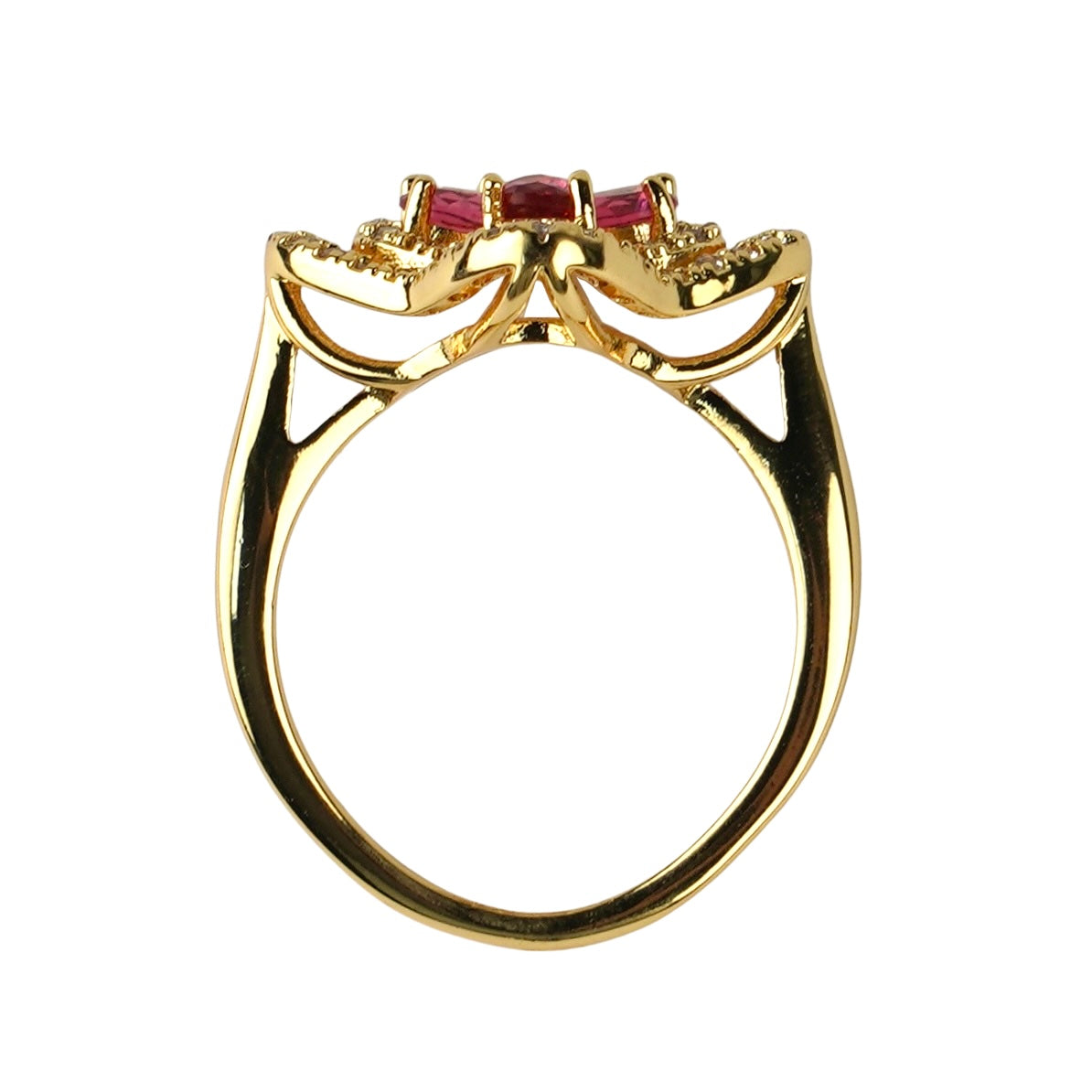 CC02390 Ring 18K yellow gold plated Copper cubic zirconia