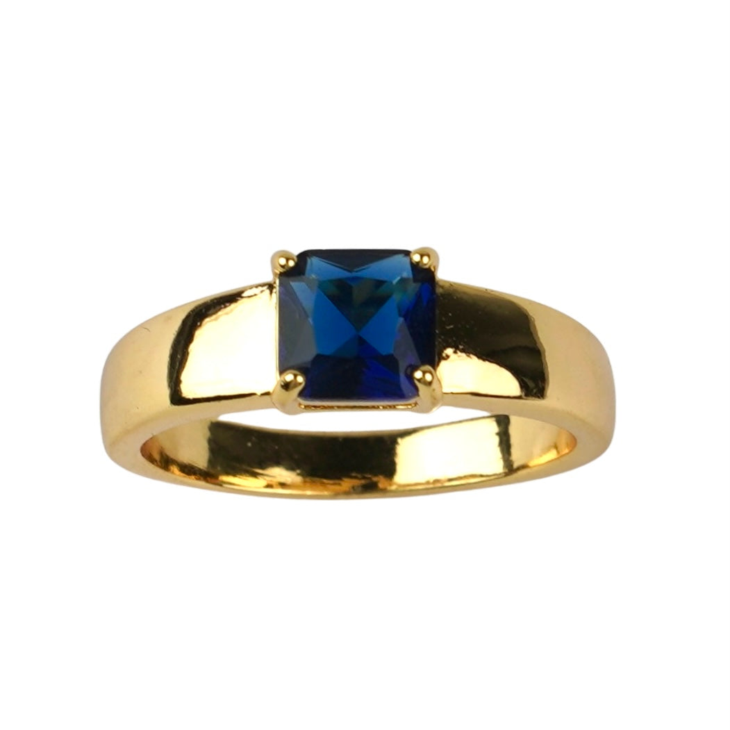 CC02400 Ring 18K Yellow Gold Plated Copper Crystal