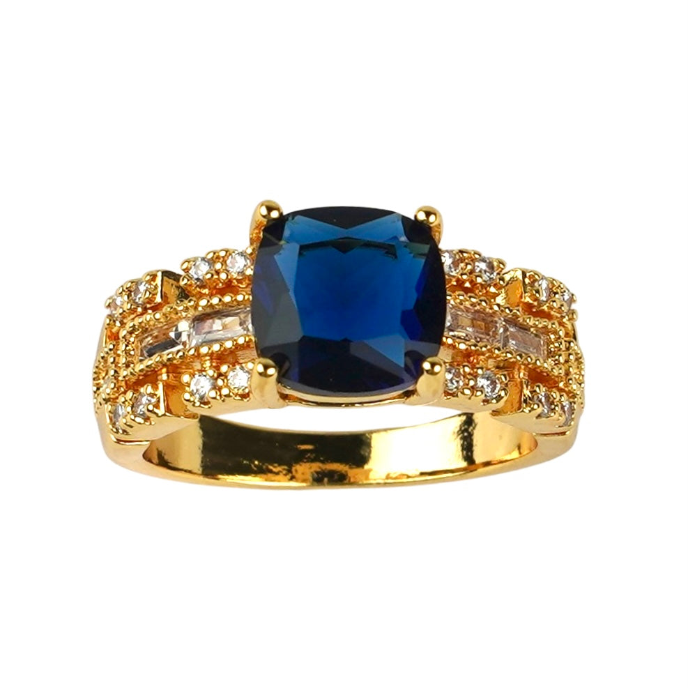 CC02403 Ring 18K yellow gold plated Copper cubic zirconia