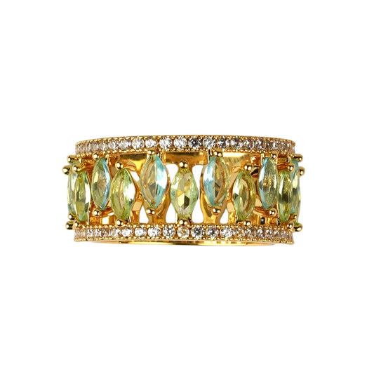 CC02412 Ring 18K yellow gold plated Copper cubic zirconia