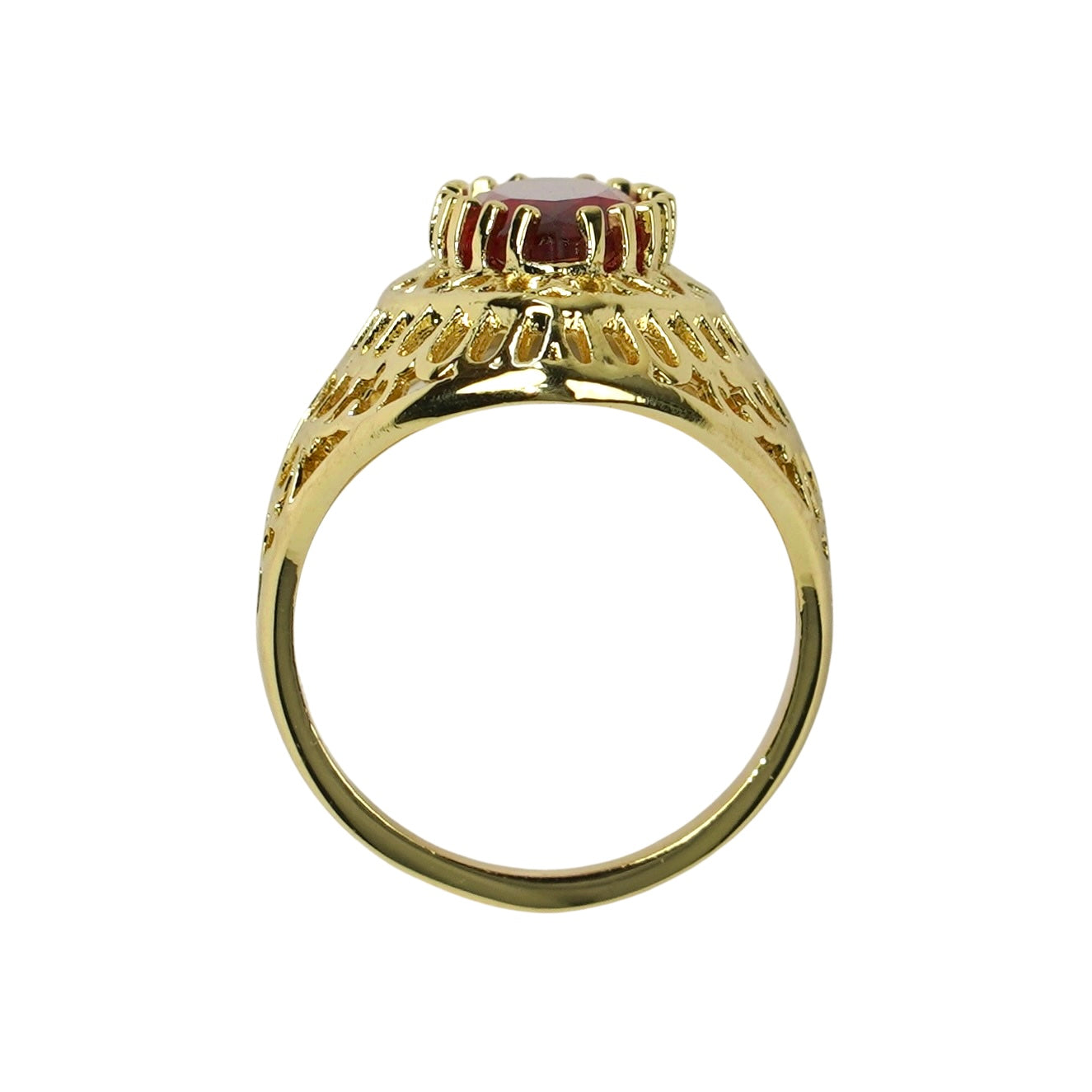 CC02415 Ring 18K sariq oltin bilan qoplangan mis kristalli