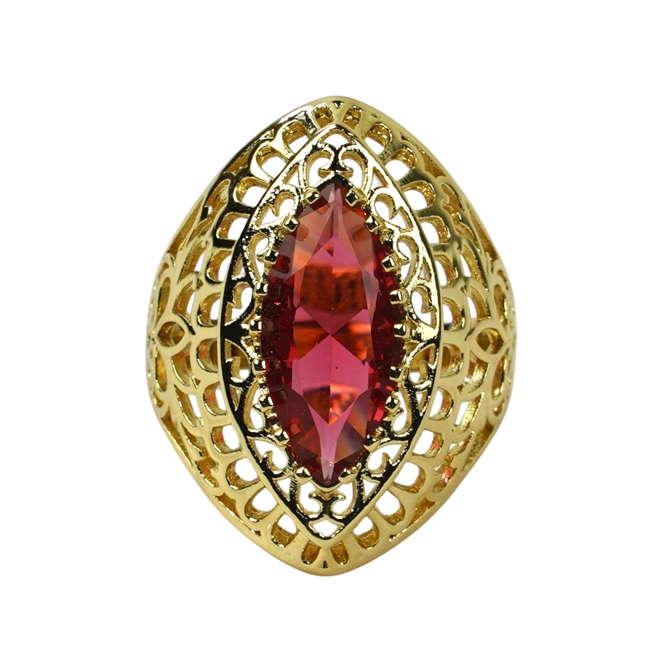 CC02415 Ring 18K Yellow Gold Plated Copper Crystal