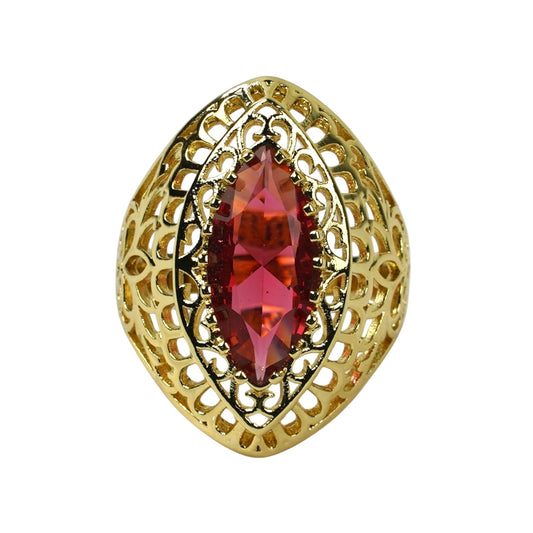 CC02415 Ring 18K Yellow Gold Plated Copper Crystal