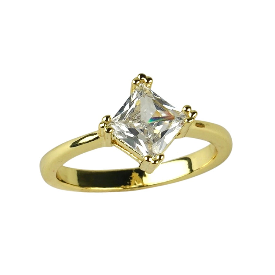 CC02600 Узук 750 пробы, желтое золото, Фианит