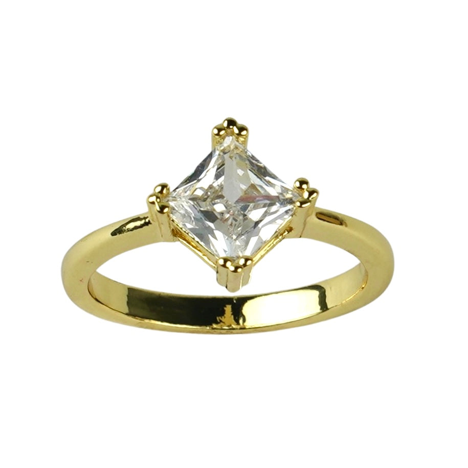 CC02600 Узук 750 пробы, желтое золото, Фианит