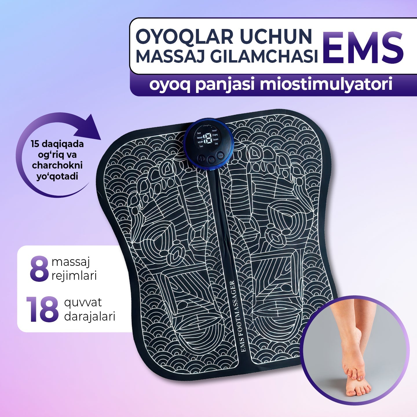 EMS Foot Massage Mat (Myostimulator)