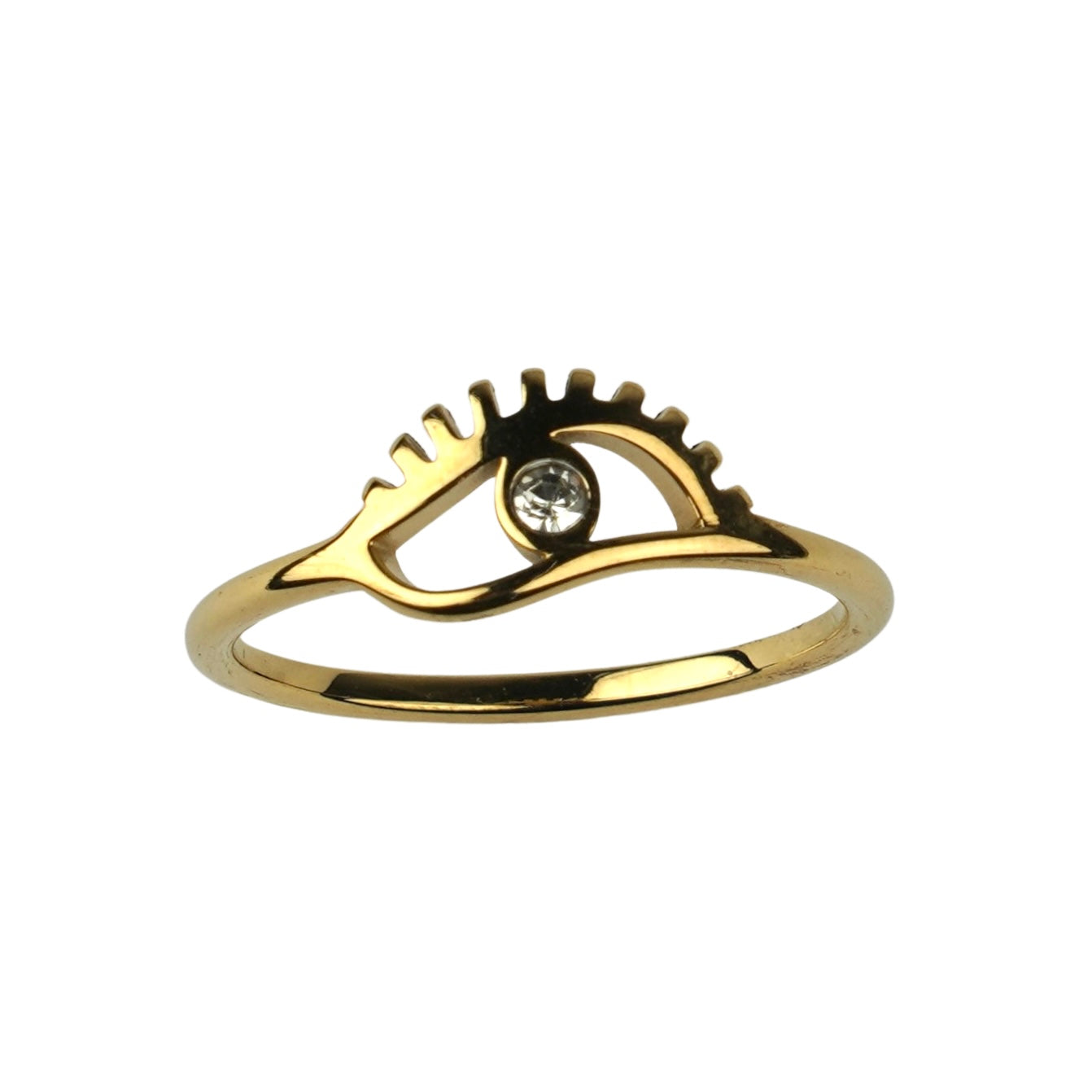 LX00006 Ring 18K Yellow Gold Plated Stainless Steel Cubic Zirconia