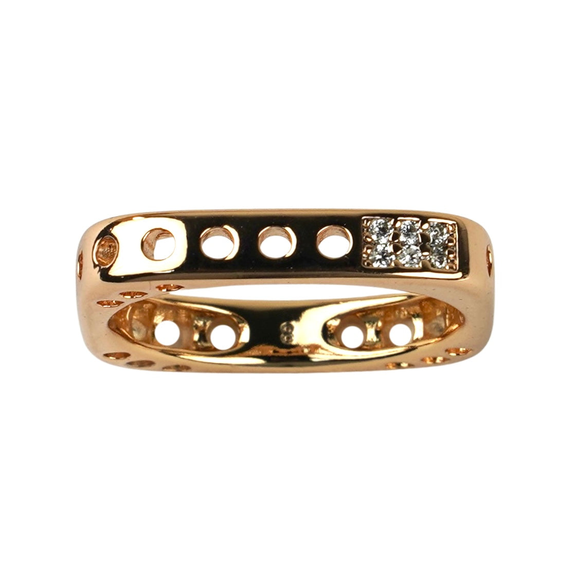 LX00048 Ring 18K Gold Plated Copper Cubic Zirconia