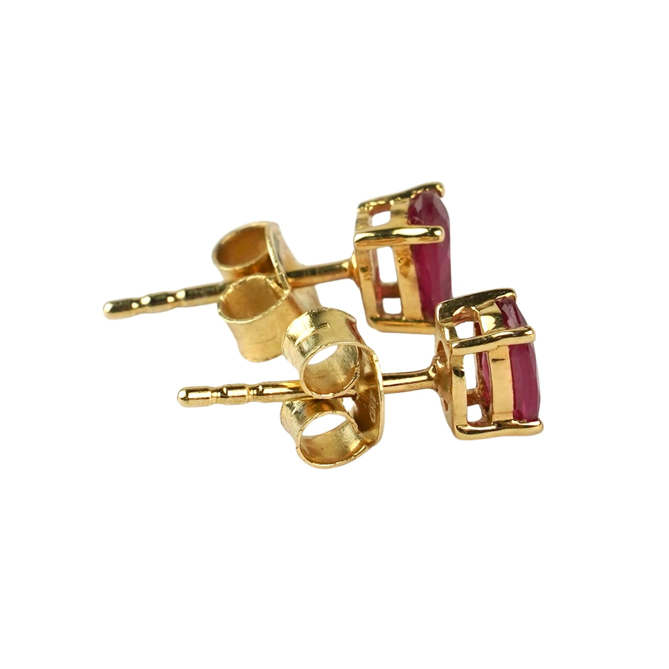 SZ13566 Earrings Silver 925 Ruby Longido (Gold plated)