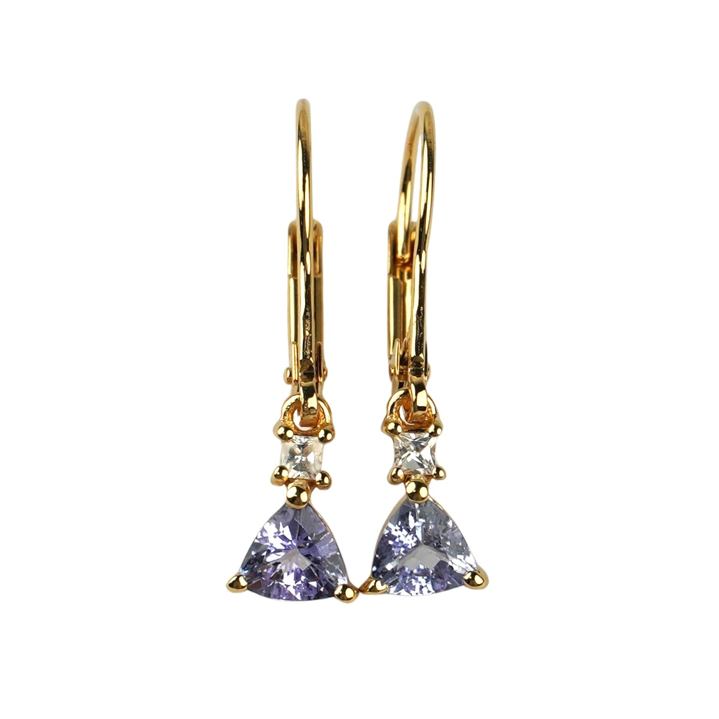 SZ16493 Sterling Silver 925 Tanzanite Fyanite (Gold Plated)