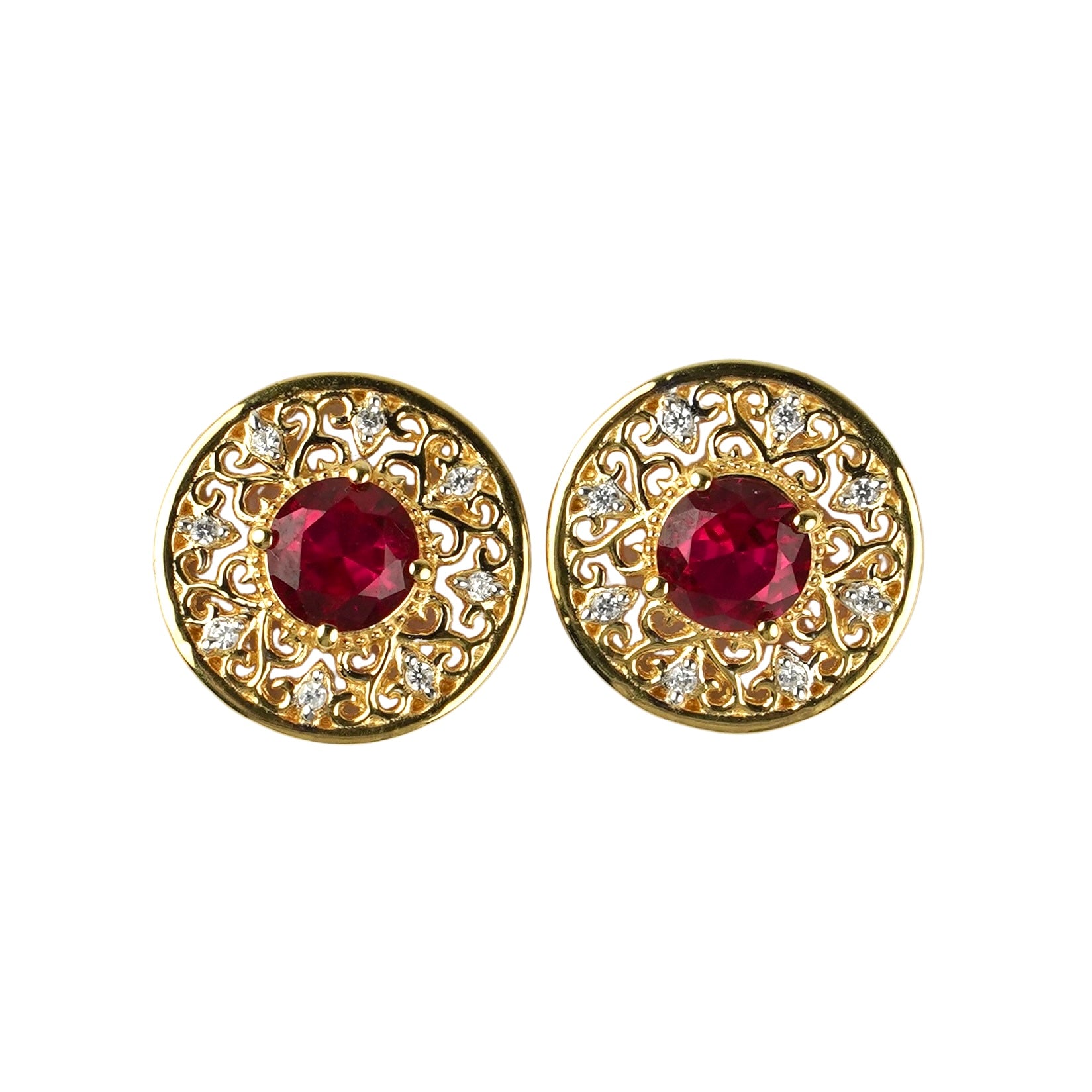 SZ16735 Kumush 925 Ruby Linde Fianit (oltin bilan qoplangan)