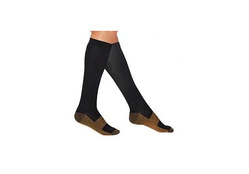 Compression socks with copper thread XXL black